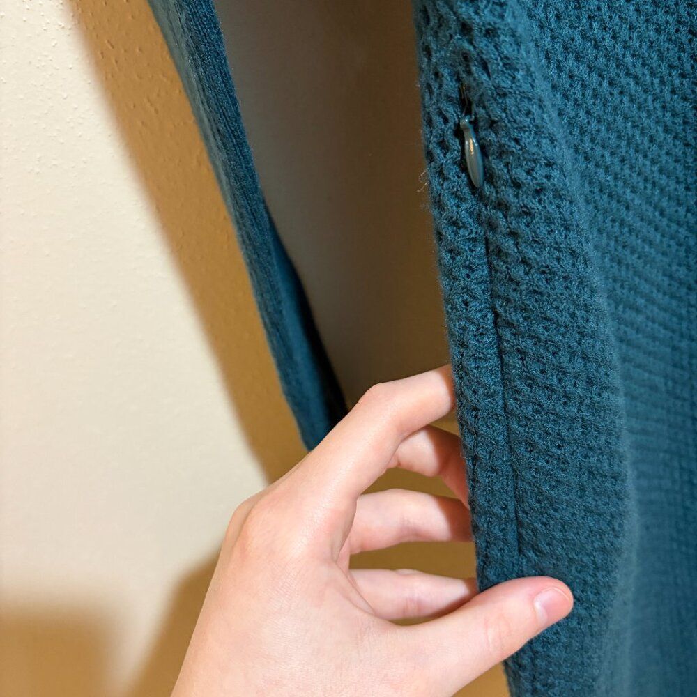 Title Nine Size S Small Woolicious Waffle Sweater Dress Dark Teal Blue - Picture 8 of 13